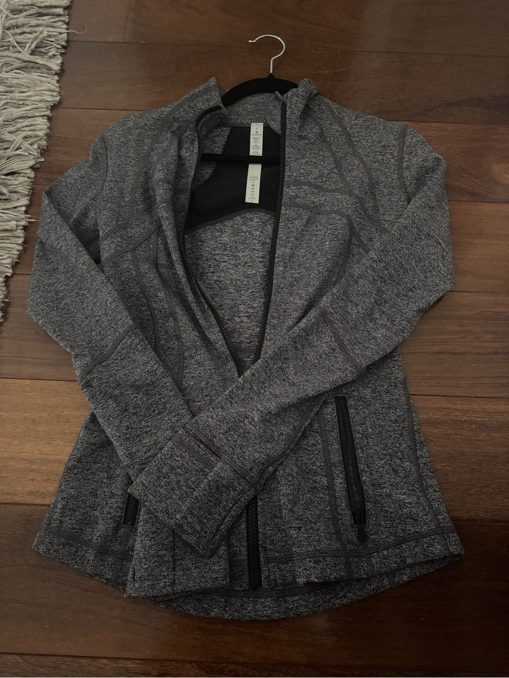 lululemon athletica Heathered Gray Full-Zip Athletic Jacket